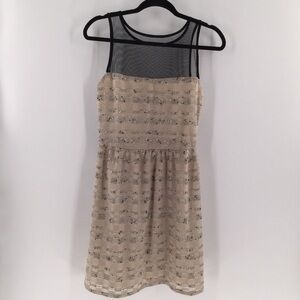 Bar lll Front row black mesh top, stitched dress